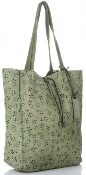 GEANȚĂ DIN PIELE shopper bag Vittoria Gotti verde VL299