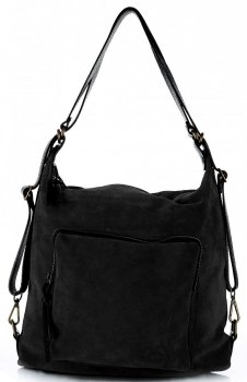 GEANȚĂ DIN PIELE rucsac Vittoria Gotti negru V1670C