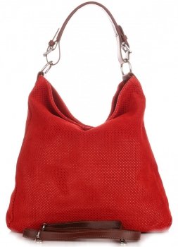 GEANȚĂ DIN PIELE universală Genuine Leather roșu 17