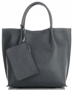 GEANȚĂ DIN PIELE shopper bag Vittoria Gotti gri V355