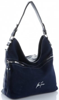 GEANȚĂ DIN PIELE universală Velina Fabbiano bleumarin VF6148