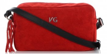 GEANȚĂ DIN PIELE tip poștaș Vittoria Gotti roșu V3079