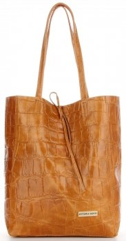 GEANȚĂ DIN PIELE shopper bag Vittoria Gotti roșcat V299COCO