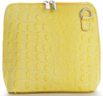 GEANȚĂ DIN PIELE tip poștaș Genuine Leather verde de limetă 218