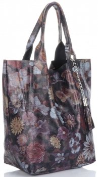 GEANȚĂ DIN PIELE shopper bag Vittoria Gotti bleumarin 8298