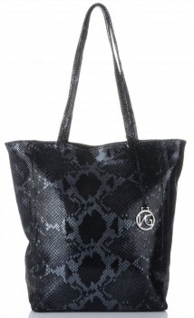 GEANȚĂ DIN PIELE shopper bag Vittoria Gotti negru V16299