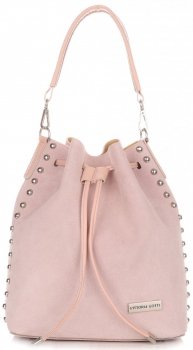 GEANȚĂ DIN PIELE shopper bag Vittoria Gotti roz de pudră V3020