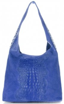 GEANȚĂ DIN PIELE shopper bag Vera Pelle cobalt A1