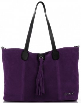 GEANȚĂ DIN PIELE shopper bag Vittoria Gotti mov V3076