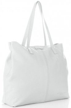 GEANȚĂ DIN PIELE shopper bag Vittoria Gotti alb V5705