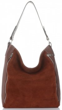 GEANȚĂ DIN PIELE shopper bag Vittoria Gotti maro V3368