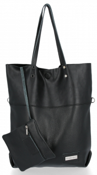 GEANȚĂ DIN PIELE shopper bag Vittoria Gotti negru V6538