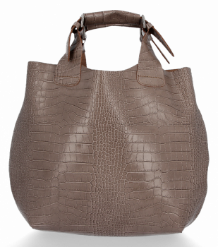 GEANȚĂ DIN PIELE shopper bag Vittoria Gotti maro pământiu VG804