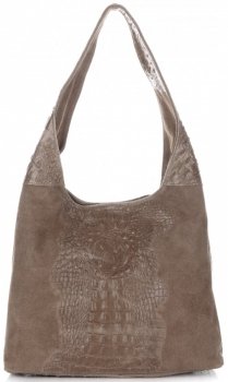 GEANȚĂ DIN PIELE shopper bag Vera Pelle maro pământiu A1