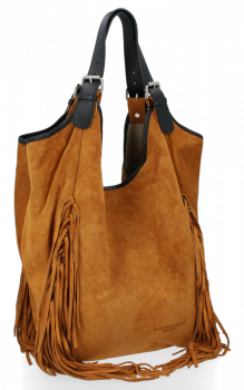 GEANȚĂ DIN PIELE shopper bag Vittoria Gotti roșcat B10