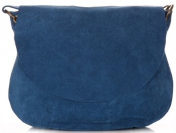 GEANȚĂ DIN PIELE tip poștaș Genuine Leather albastru 1324