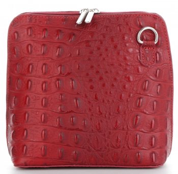 GEANȚĂ DIN PIELE tip poștaș Genuine Leather vișiniu 218