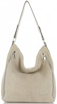 GEANȚĂ DIN PIELE shopper bag Vittoria Gotti bej V3368