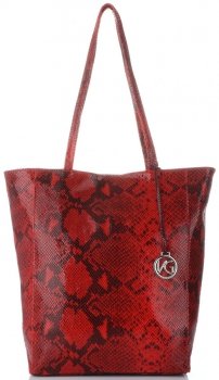GEANȚĂ DIN PIELE shopper bag Vittoria Gotti roșu V16299