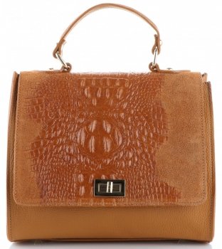 GEANȚĂ DIN PIELE cufăr Genuine Leather roșcat 295