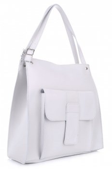 GEANȚĂ DIN PIELE shopper bag Vittoria Gotti gri deschis 8286