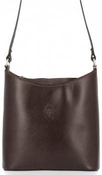 GEANȚĂ DIN PIELE tip poștaș Genuine Leather ciocolatiu 6001