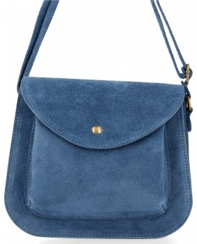 GEANȚĂ DIN PIELE tip poștaș Vittoria Gotti denim V1982B