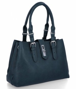 Geantă de damă elegantă cu 3 compartimente firma Herisson 22R527 marină