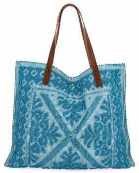 Geantă Shopper Italiană cu Mode La Modă 5887 Albastră