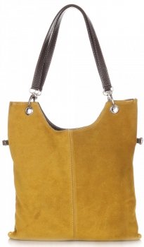GEANȚĂ DIN PIELE tip poștaș Genuine Leather muştar 517
