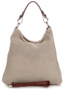 GEANȚĂ DIN PIELE universală Genuine Leather bej deschis 17
