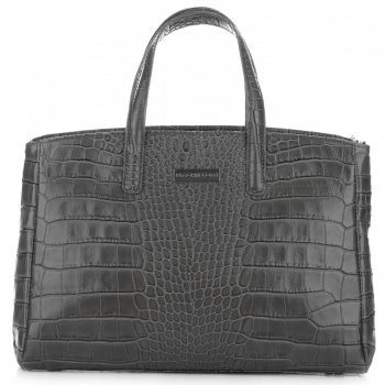 GEANȚĂ DIN PIELE business Vittoria Gotti gri V5249