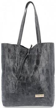 GEANȚĂ DIN PIELE shopper bag Vittoria Gotti gri V299COCO