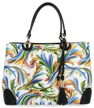 Geantă din piele italiană în modele la modă 5239-F Multicolor/Negru