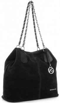 GEANȚĂ DIN PIELE shopper bag Vittoria Gotti negru V3081