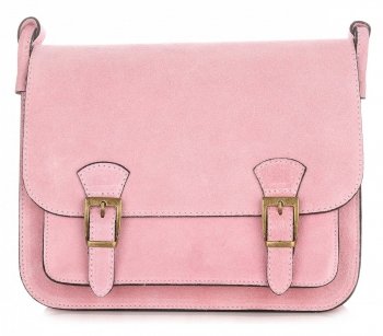 GEANȚĂ DIN PIELE tip poștaș Genuine Leather roz 1643