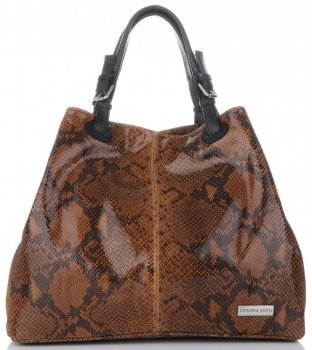 GEANȚĂ DIN PIELE shopper bag Vittoria Gotti roșcat V898GPIT