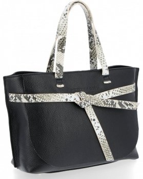 GEANȚĂ DIN PIELE shopper bag Vittoria Gotti negru V5635