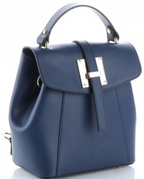 GEANȚĂ DIN PIELE rucsac Vittoria Gotti bleumarin V3199