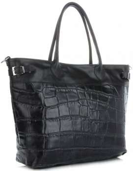 GEANȚĂ DIN PIELE shopper bag Vittoria Gotti negru V691622
