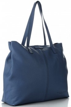 GEANȚĂ DIN PIELE shopper bag Vittoria Gotti bleumarin V5705