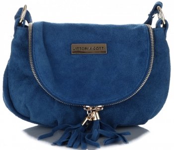 GEANȚĂ DIN PIELE tip poștaș Vittoria Gotti denim V414S