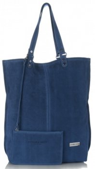 GEANȚĂ DIN PIELE shopper bag Vittoria Gotti denim V22