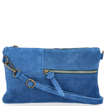 GEANȚĂ DIN PIELE tip poștaș Vittoria Gotti denim VPOS8