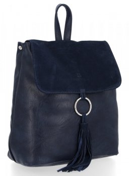 GEANȚĂ DIN PIELE rucsac Roberto Ricci bleumarin 19137