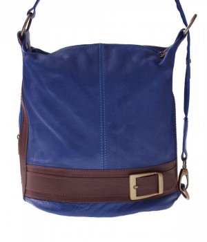 GEANȚĂ DIN PIELE rucsac Genuine Leather albastru 6010