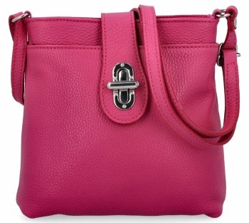 Geantă Elegantă Tip Poștaș Din Piele Italiană 201 Fucsia