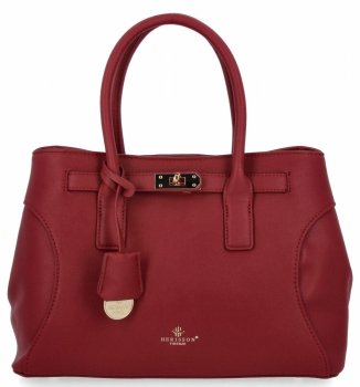 Geantă de damă tip cutie 3 compartimente firma Herisson 275C6016 bordo