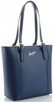 GEANȚĂ DIN PIELE clasică Vittoria Gotti bleumarin V7715