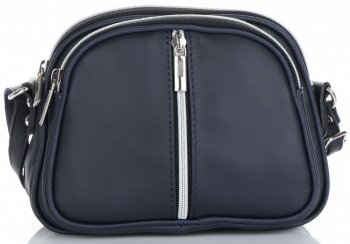 GEANȚĂ DIN PIELE tip poștaș Genuine Leather bleumarin 333